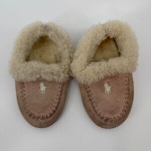 Ralph Lauren Baby Toddler Pink Moccasin Slippers Pink US 6–7